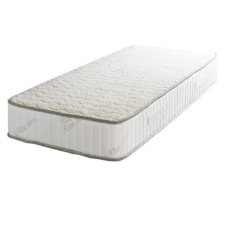 Matelas à mémoire de forme pure laine Mérinos et Aloe vera 140 x 190
